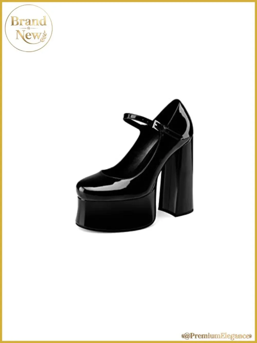 Women's Mary Jane Platform Heels Black Close Toe Chunky Block Pumps